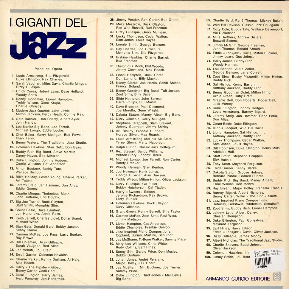 Erroll Garner / Coleman Hawkins - I Giganti Del Jazz Vol. 24