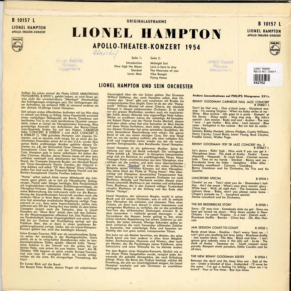 Lionel Hampton - Apollo Hall Concert 1954