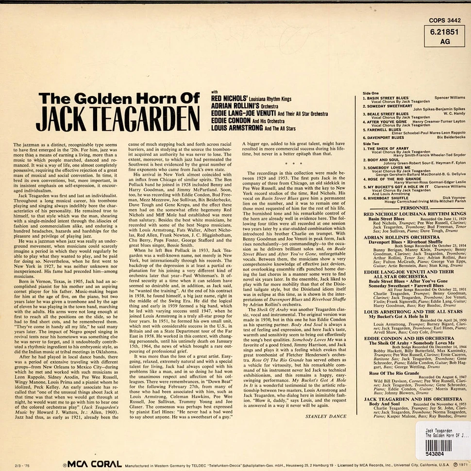 Jack Teagarden - The Golden Horn Of Jack Teagarden