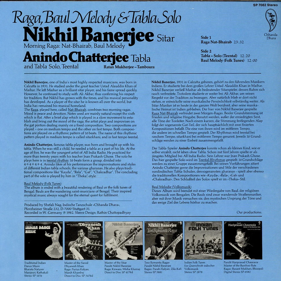 Nikhil Banerjee & Anindo Chatterjee - Raga, Baul Melody & Tabla Solo