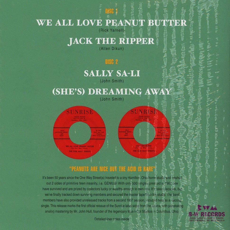 The One Way Street - We All Love Peanut Butter / Jack The Ripper / Sally Sa-Li / (She's) Dreaming Away