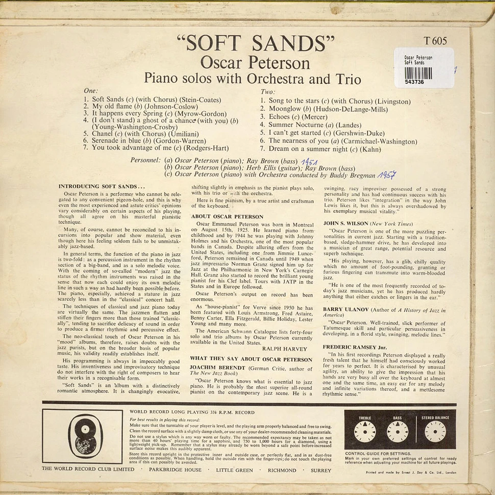 Oscar Peterson - Soft Sands