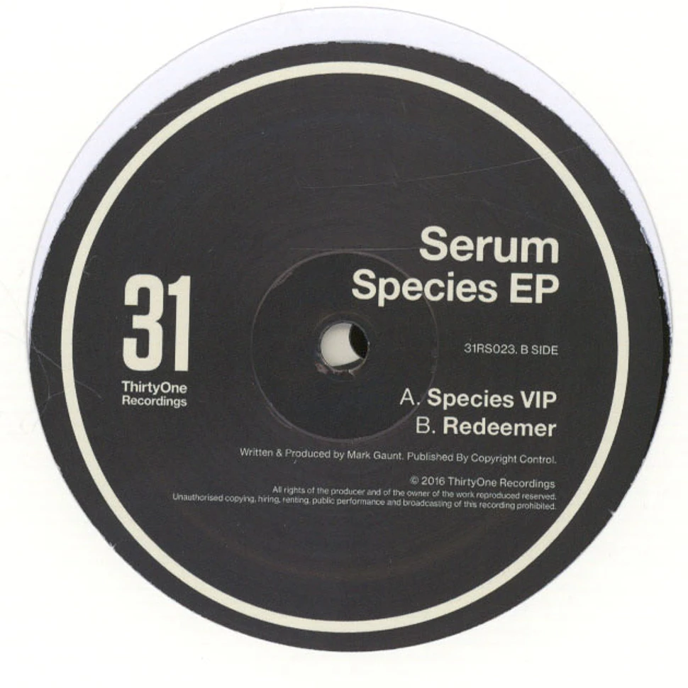 Serum - Species EP Black Vinyl Edition