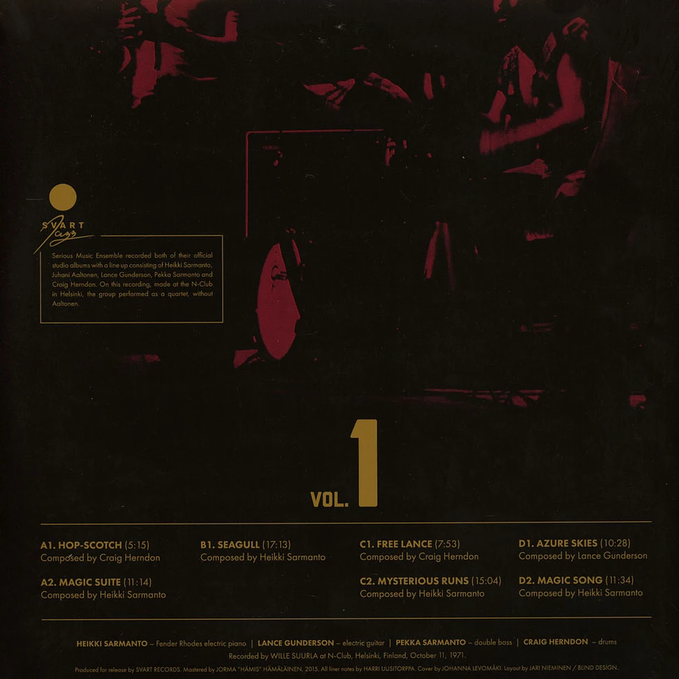 Heikki Sarmanto Serious Music Ensemble - The Helsinki Tapes Volume 1 Black Vinyl Edition