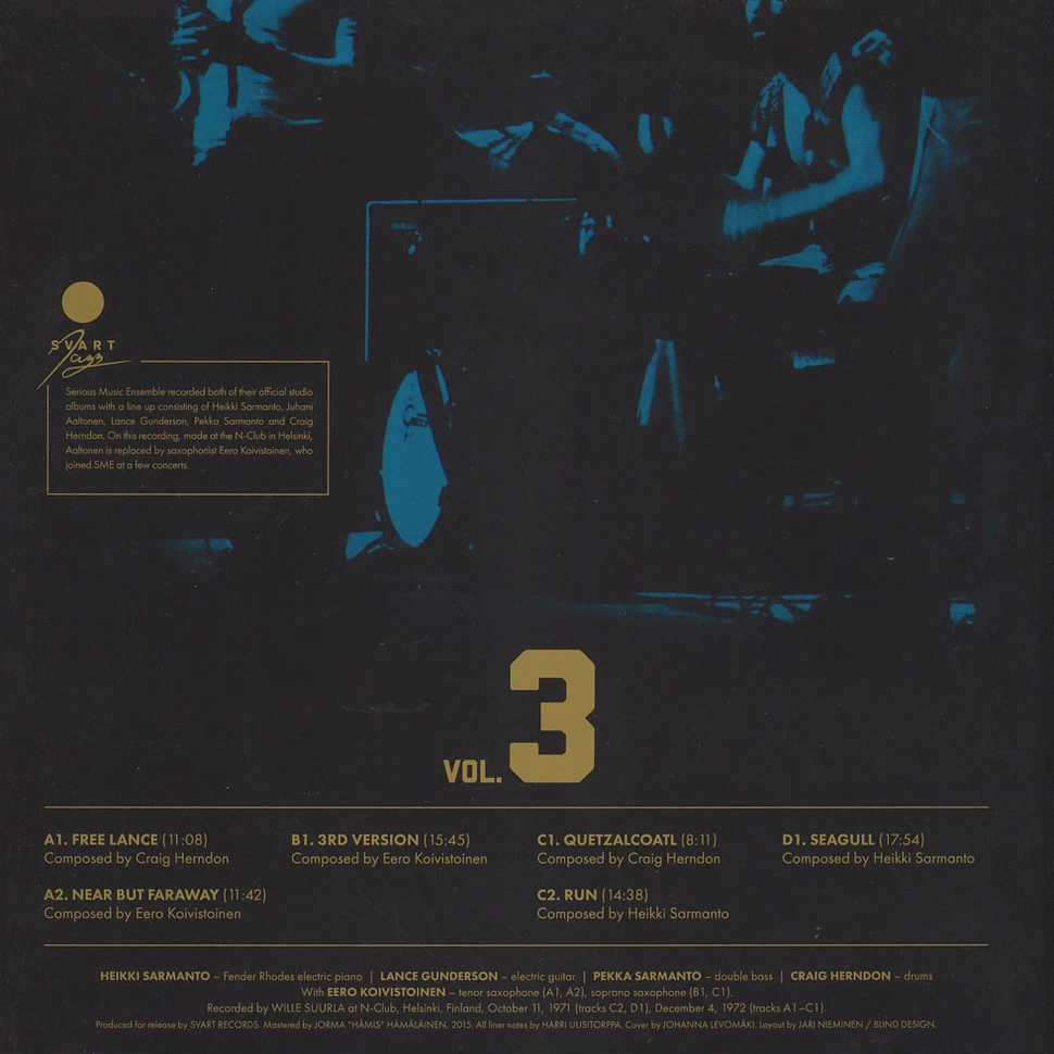 Heikki Sarmanto Serious Music Ensemble - The Helsinki Tapes Volume 3 Black Vinyl Edition