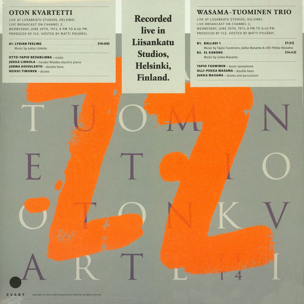 Oton Kvartetti / Wasama-Tuominen Trio - Jazz-Liisa 7 Black Vinyl Edition