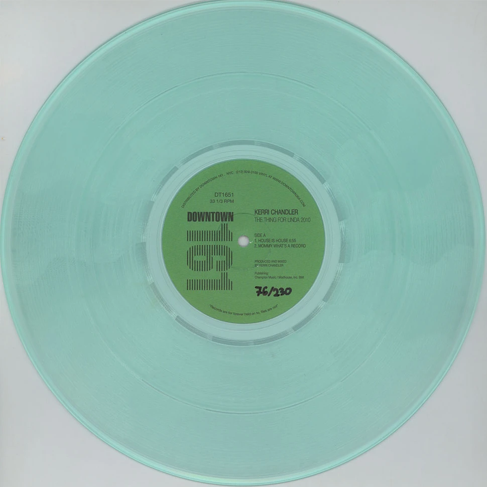 Kerri Chandler - The Thing For Linda 2010 Coke Bottle Clear Vinyl Edition