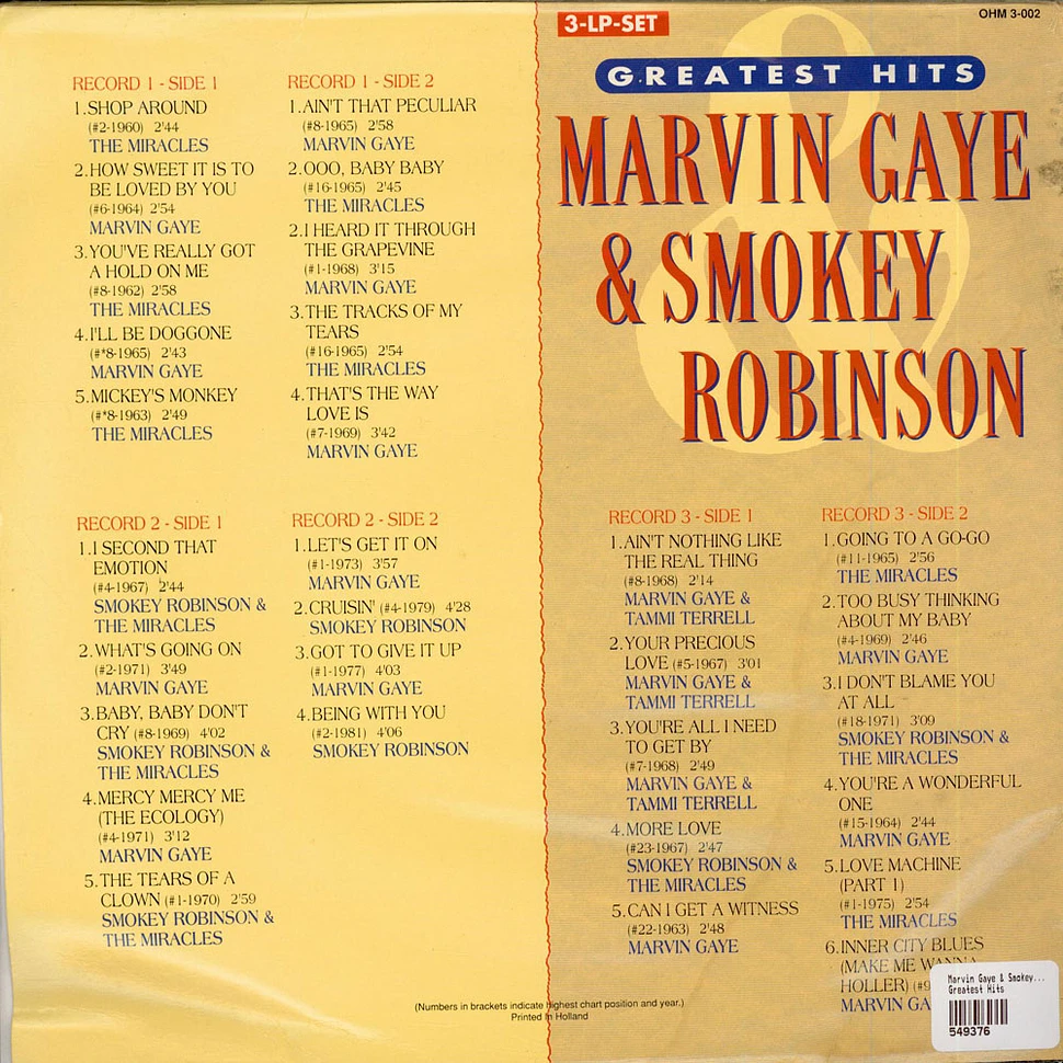 Marvin Gaye & Smokey Robinson - Greatest Hits