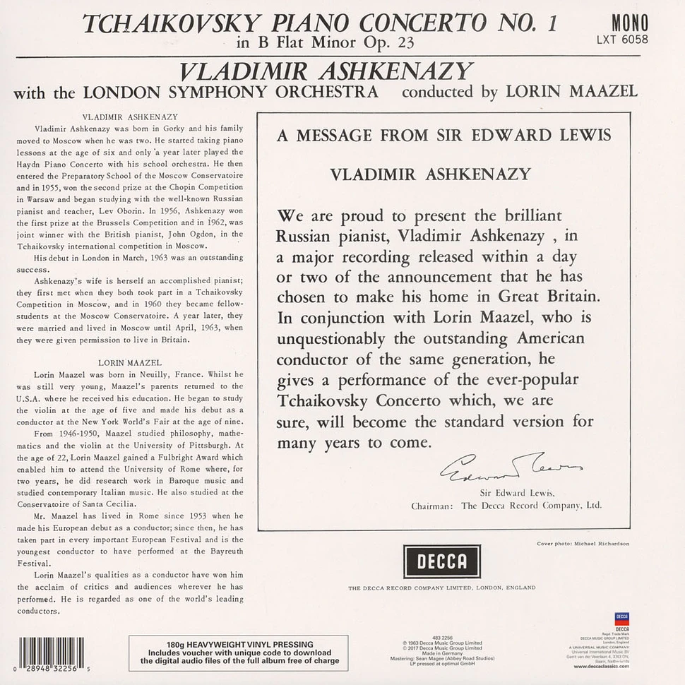 Vladimir Ashkenazy & London Philarmonic Orchestra with Lorin Maazel - Tschaikowsky: Piano Concert No. 1