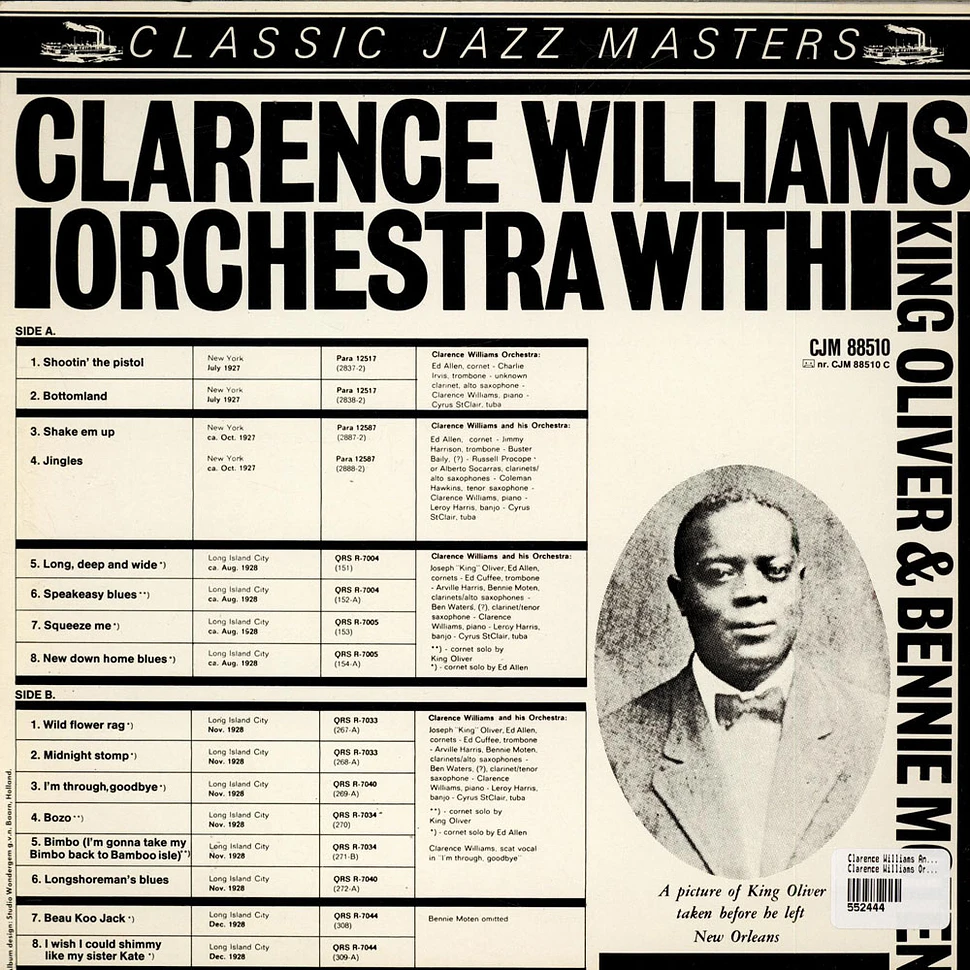 Clarence Williams And His Orchestra - Clarence Williams Orchestra With King Oliver & Bennie Moten