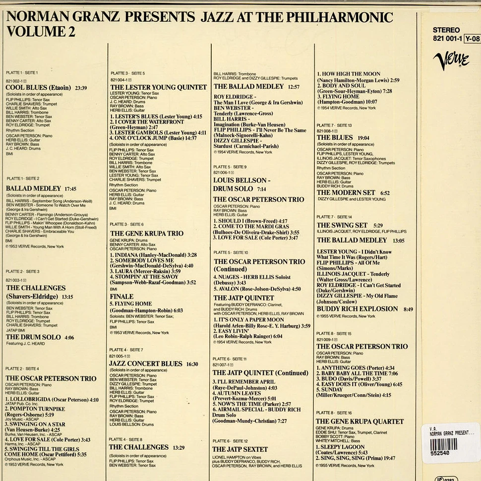V.A. - NORMAN GRANZ PRESENTS - JAZZ AT THE PHILHARMONIC JATP VOLUME 2
