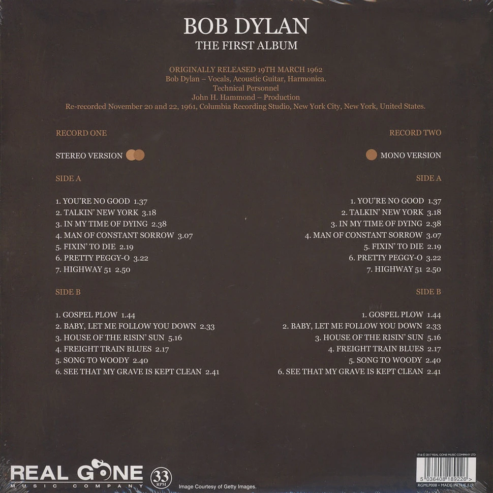 Bob Dylan - First Album Colored Vinyl Edition