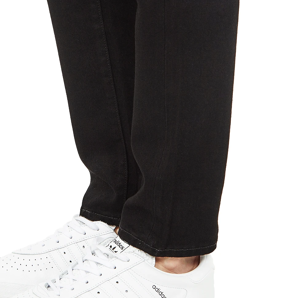 Edwin - ED-85 Slim Tapered Drop Crotch Jeans CS White Listed Black Selvage Stretch Denim, 13 oz