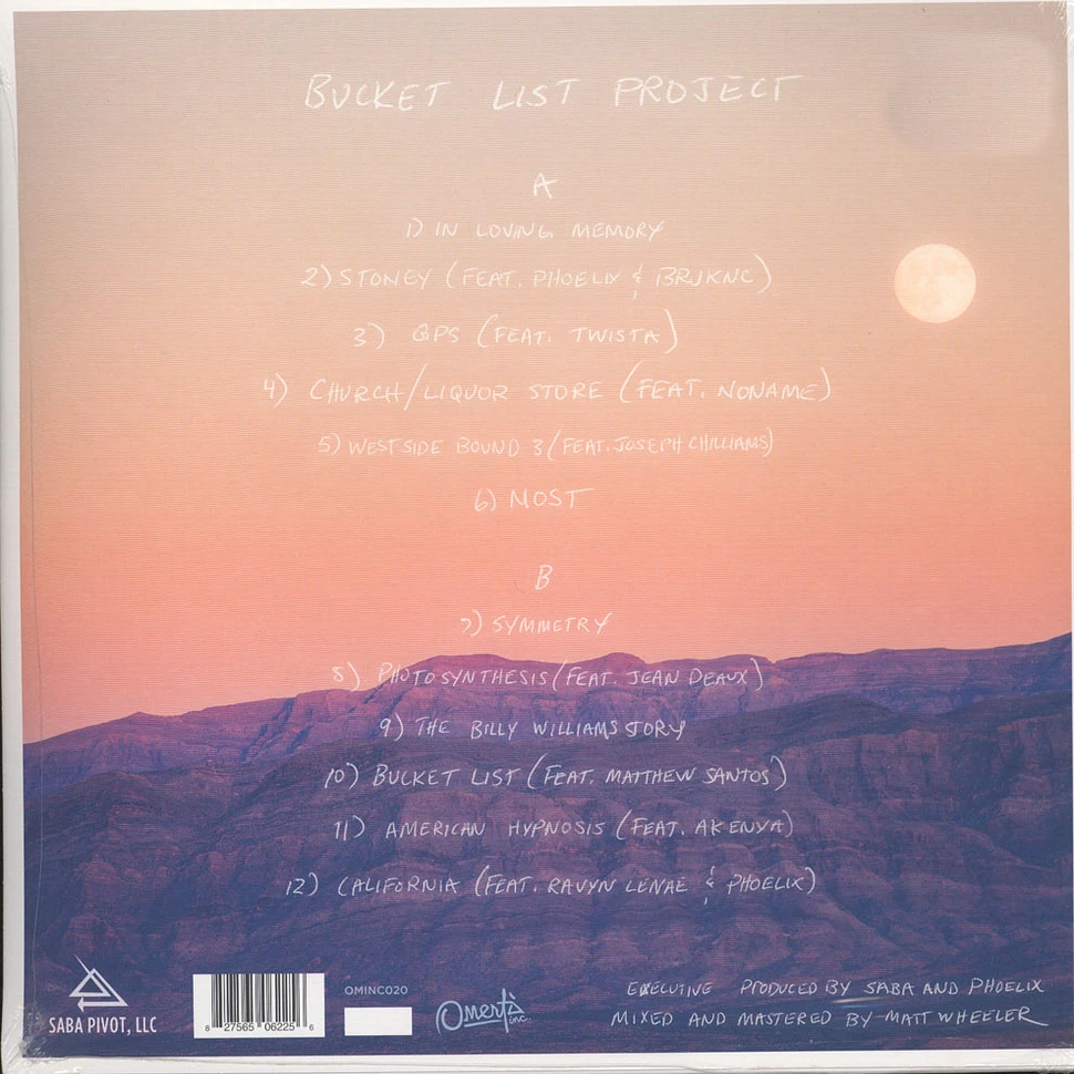 Saba - Bucket List Project Colored Vinyl Edition