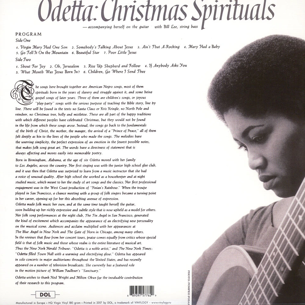 Odetta - Christmas Spiritual Picture Disc Edition