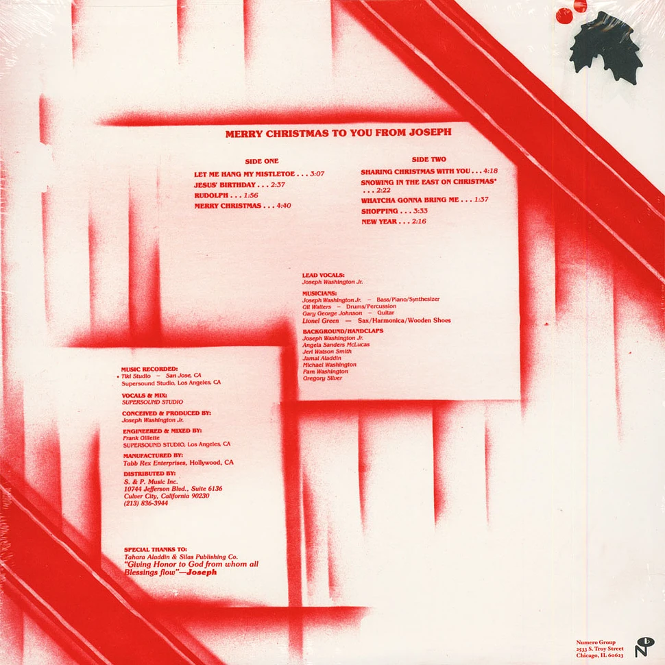 Joseph Washington Jr. - Merry Christmas To You Colored Vinyl Edition