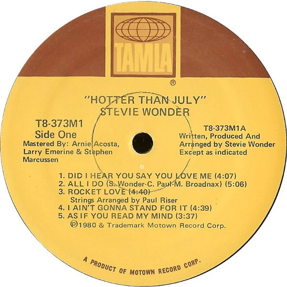 Stevie Wonder - Hotter Than July