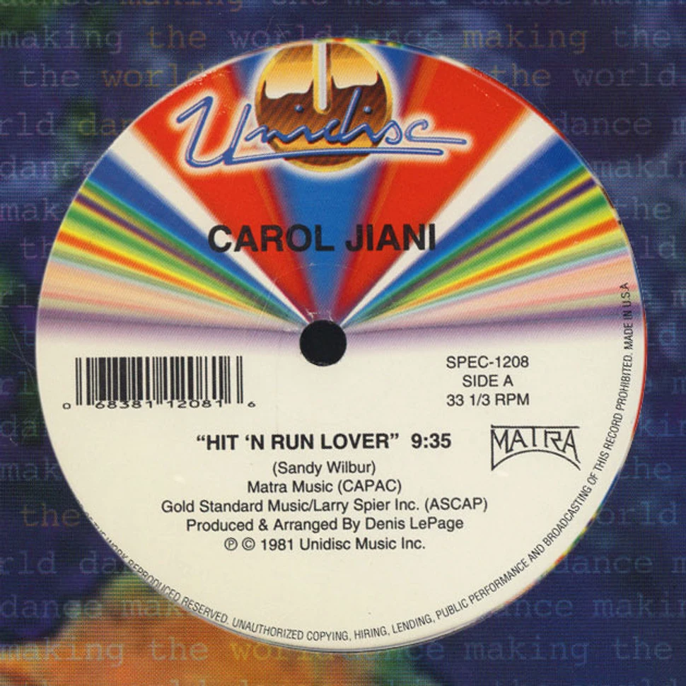 Carol Jiani - Hit 'n Run Lover / Mercy