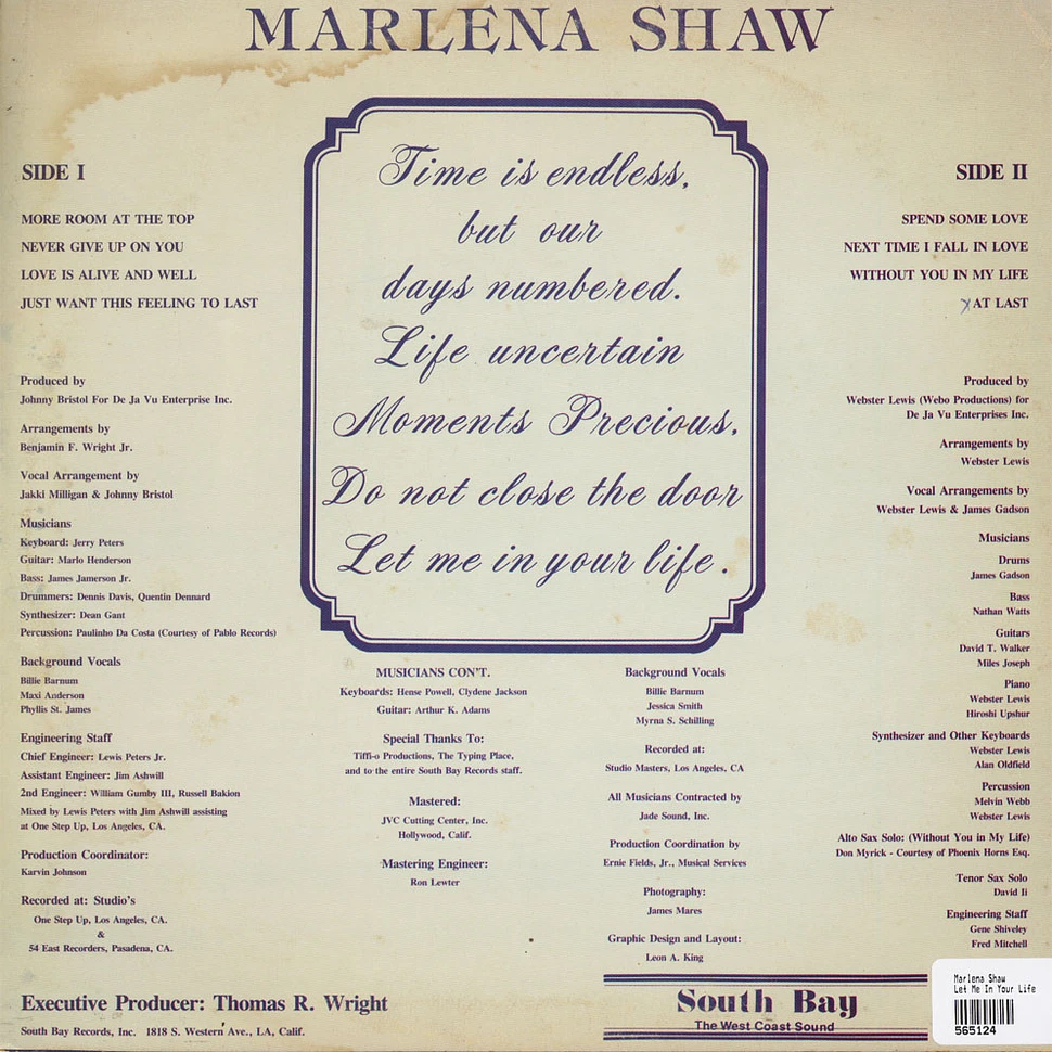 Marlena Shaw - Let Me In Your Life