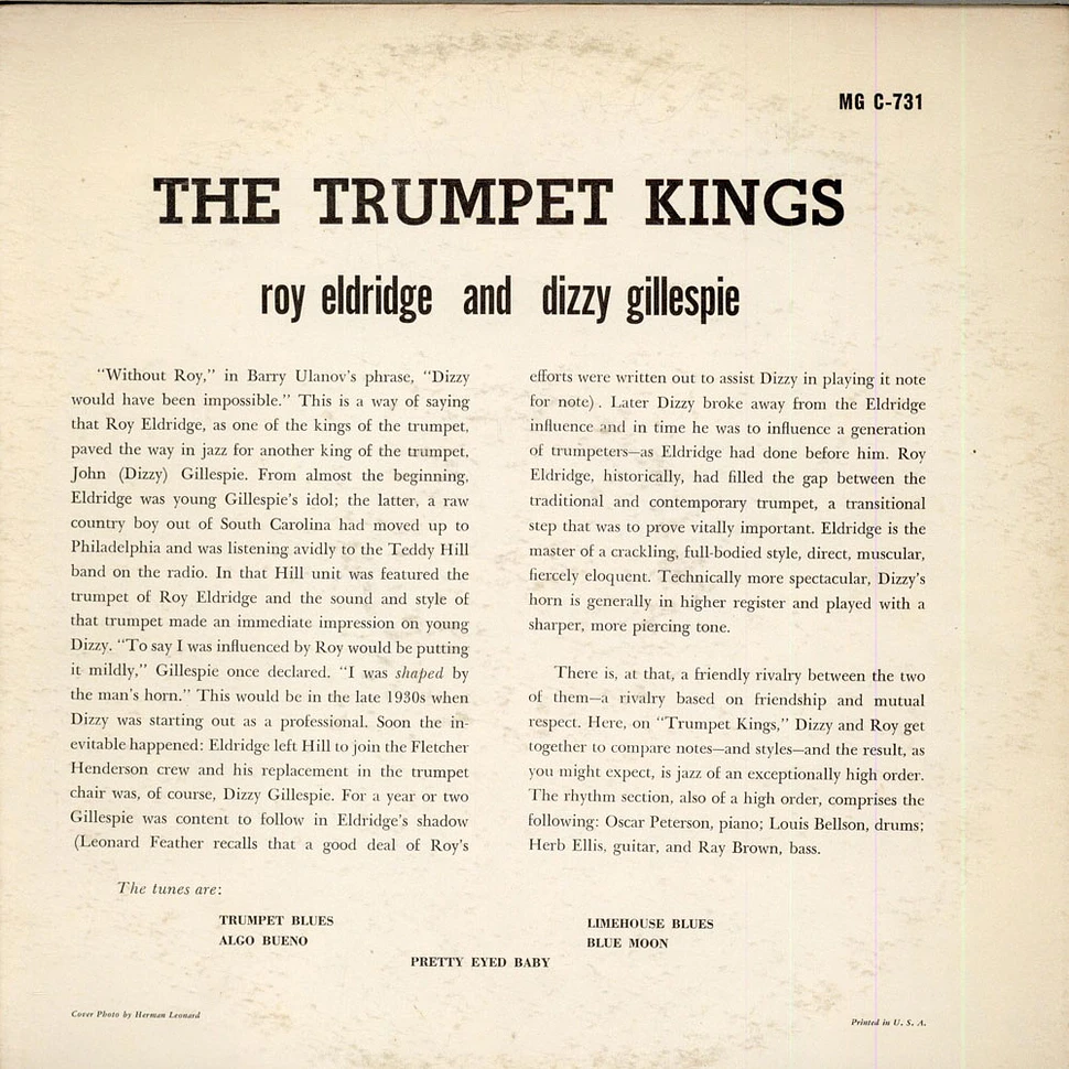Roy Eldridge And Dizzy Gillespie - The Trumpet Kings