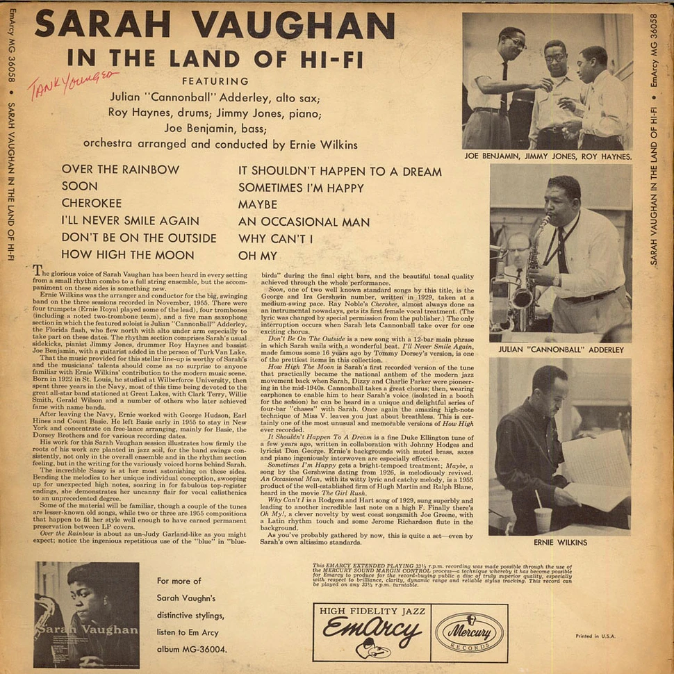 Sarah Vaughan - In The Land Of Hi-Fi