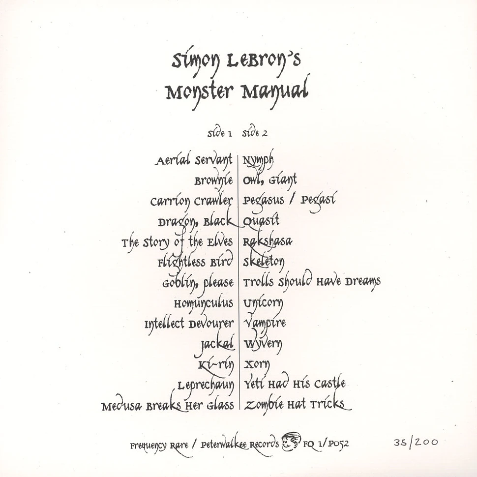 Simon Lebron - Monster Manual