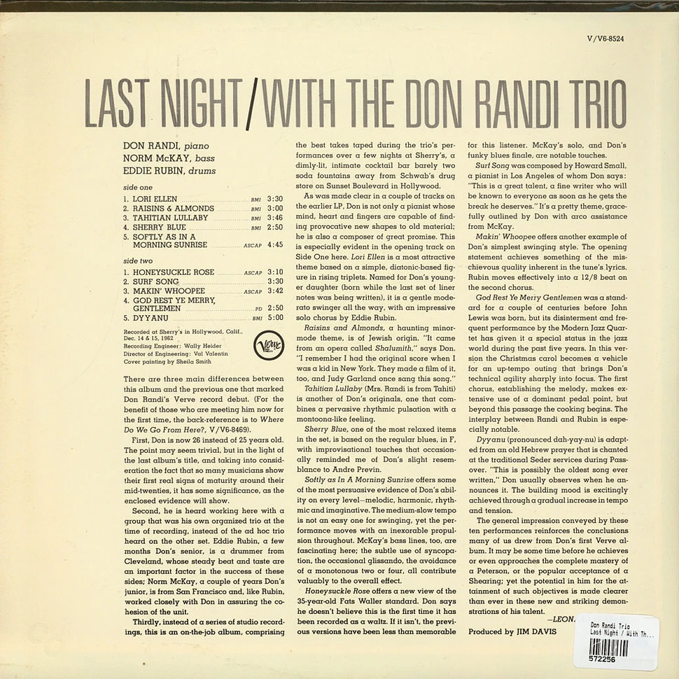 Don Randi Trio - Last Night / With The Don Randi Trio