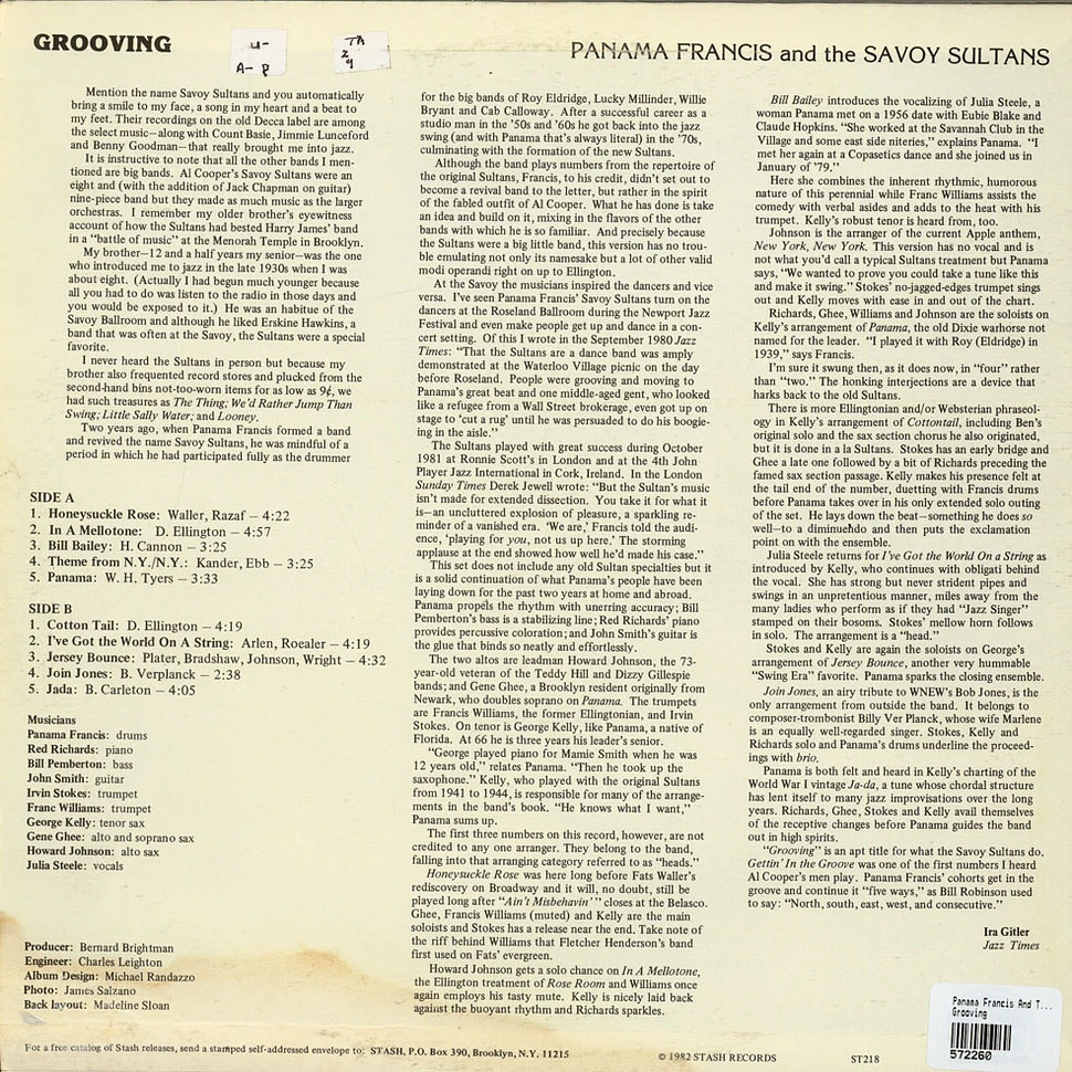 Panama Francis And The Savoy Sultans - Grooving