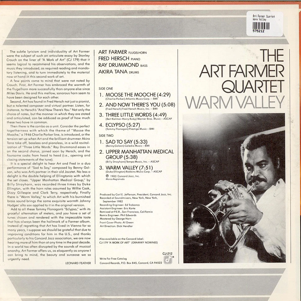 Art Farmer Quartet - Warm Valley