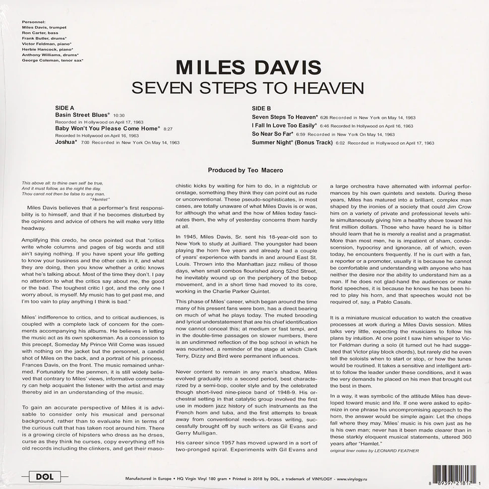 Miles Davis - Seven Steps To Heaven Gatefold Sleeve Edition