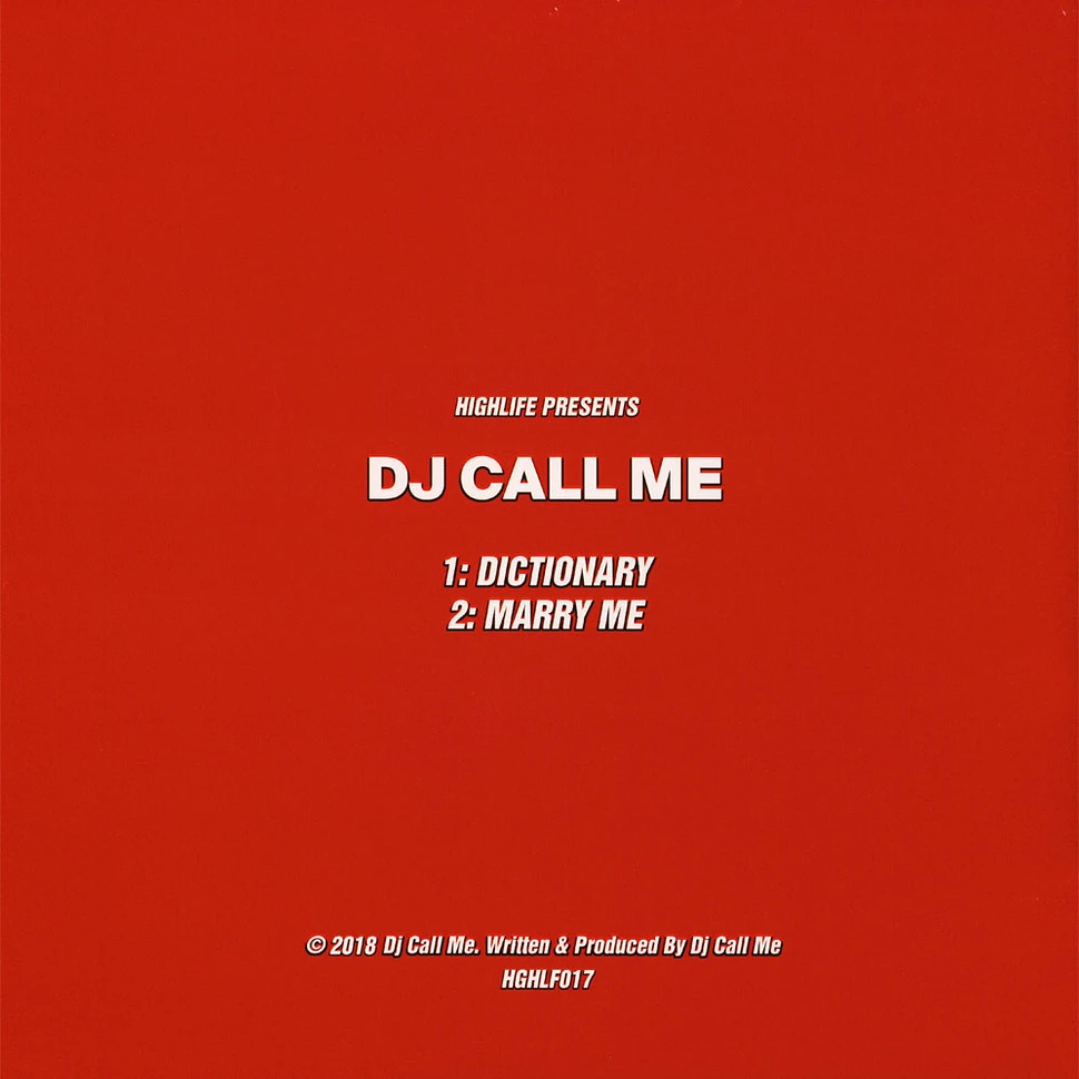 DJ Call Me - Marry Me EP
