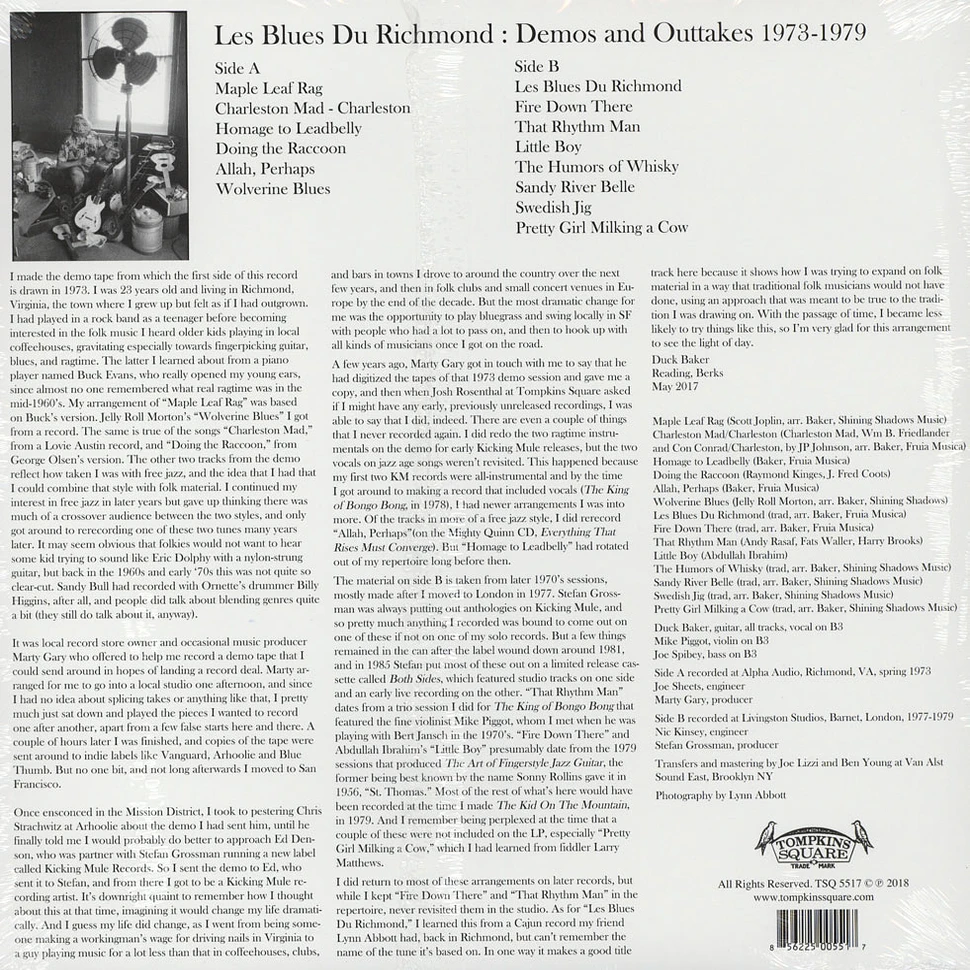 Duck Baker - Le Blues Du Richmond: Demos & Outtakes 1973-1979