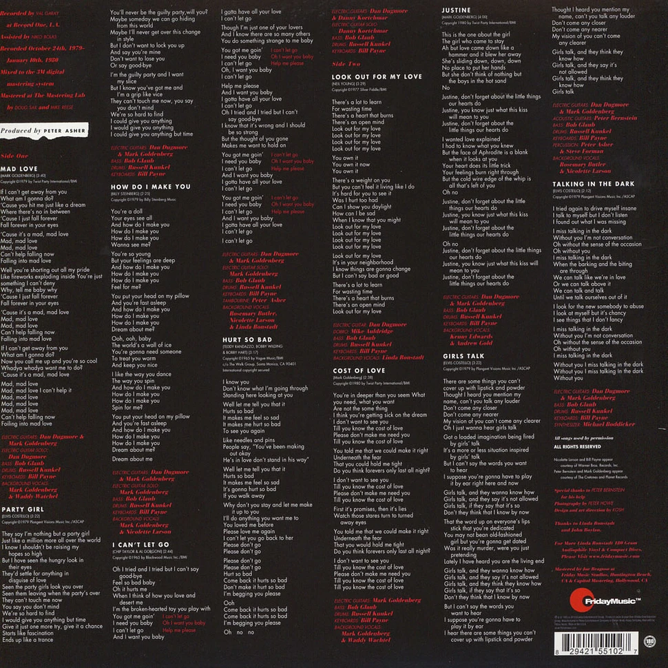 Linda Ronstadt - Mad Love Pink Vinyl Edition