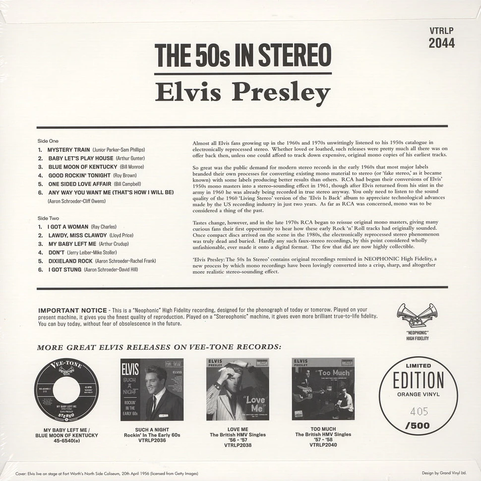 Elvis Presley - The 50'S In Stereo Orange Vinyl Edition