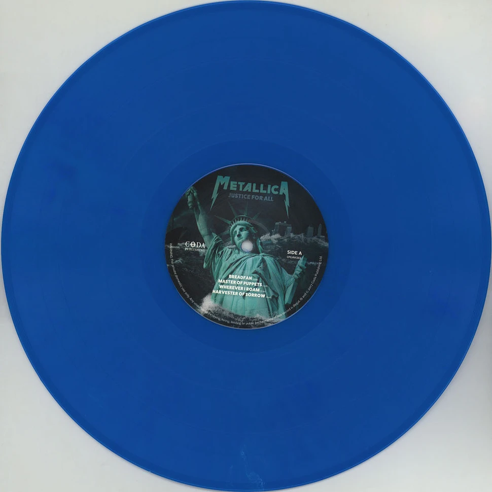 Metallica - Justice For All - Live Broadcast Woodstock 1994 Blue Vinyl Edition