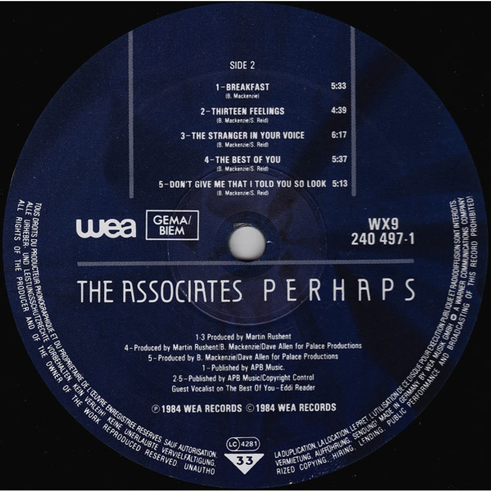 The Associates - Perhaps