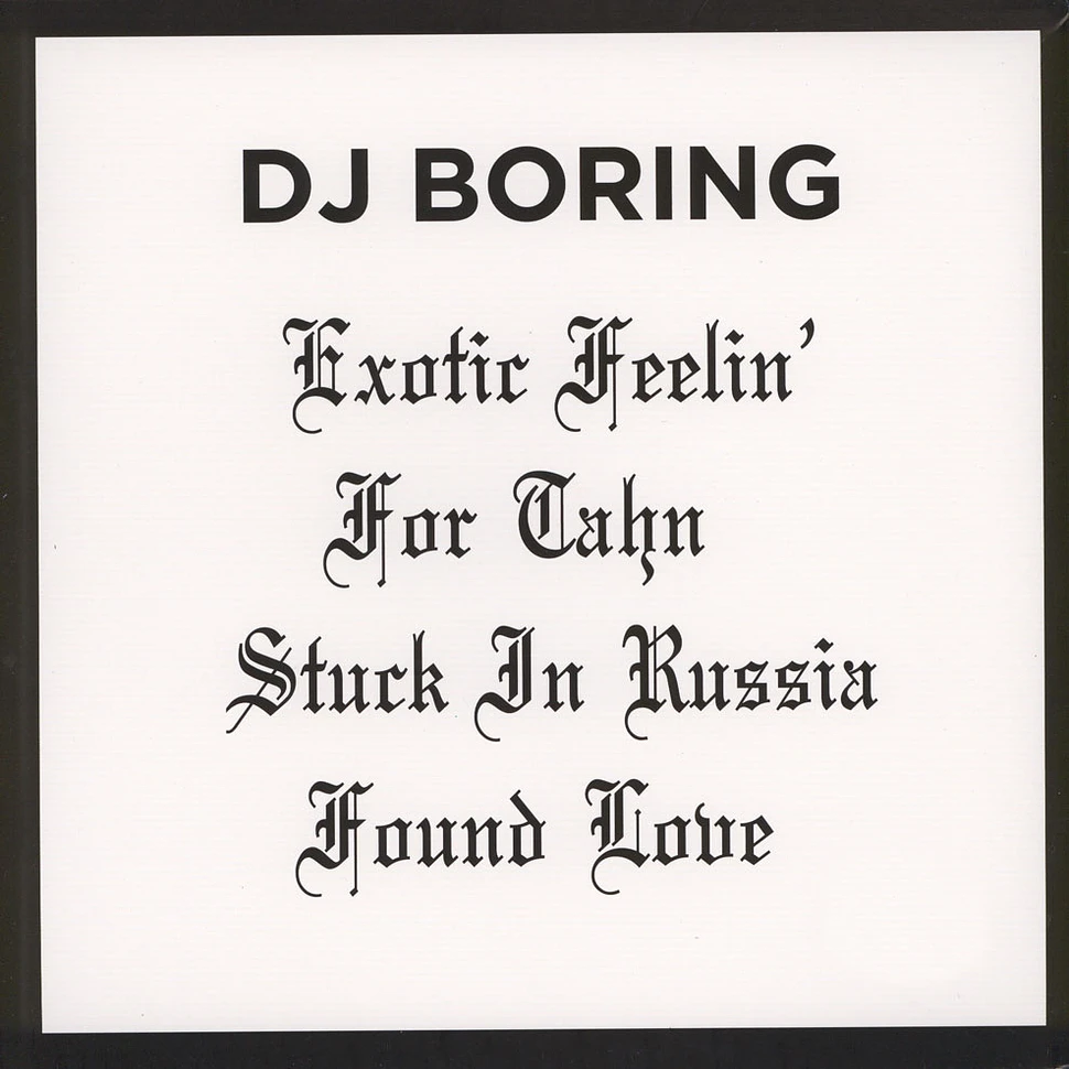 DJ Boring - For Tahn EP