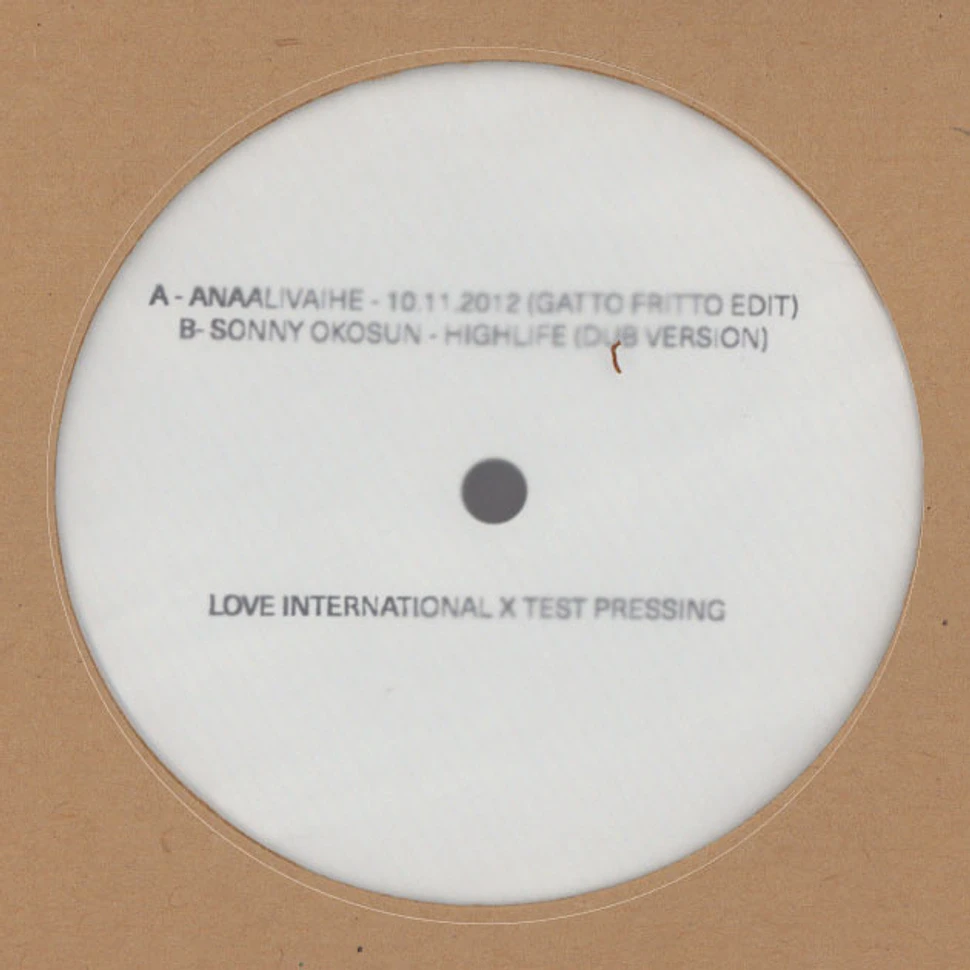 Anaalivahie, Sonny Okoson & Gatto Fritto - The Sound Of Love International 001 Test Pressing