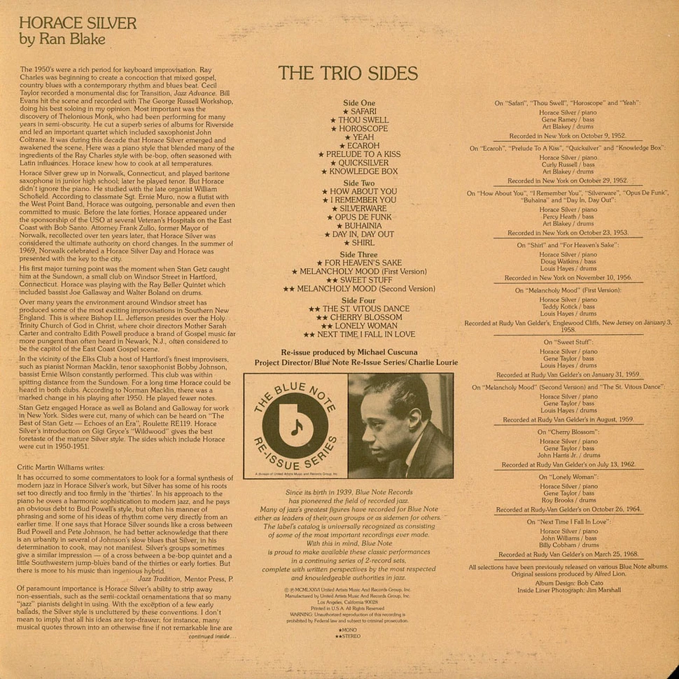 Horace Silver - The Trio Sides