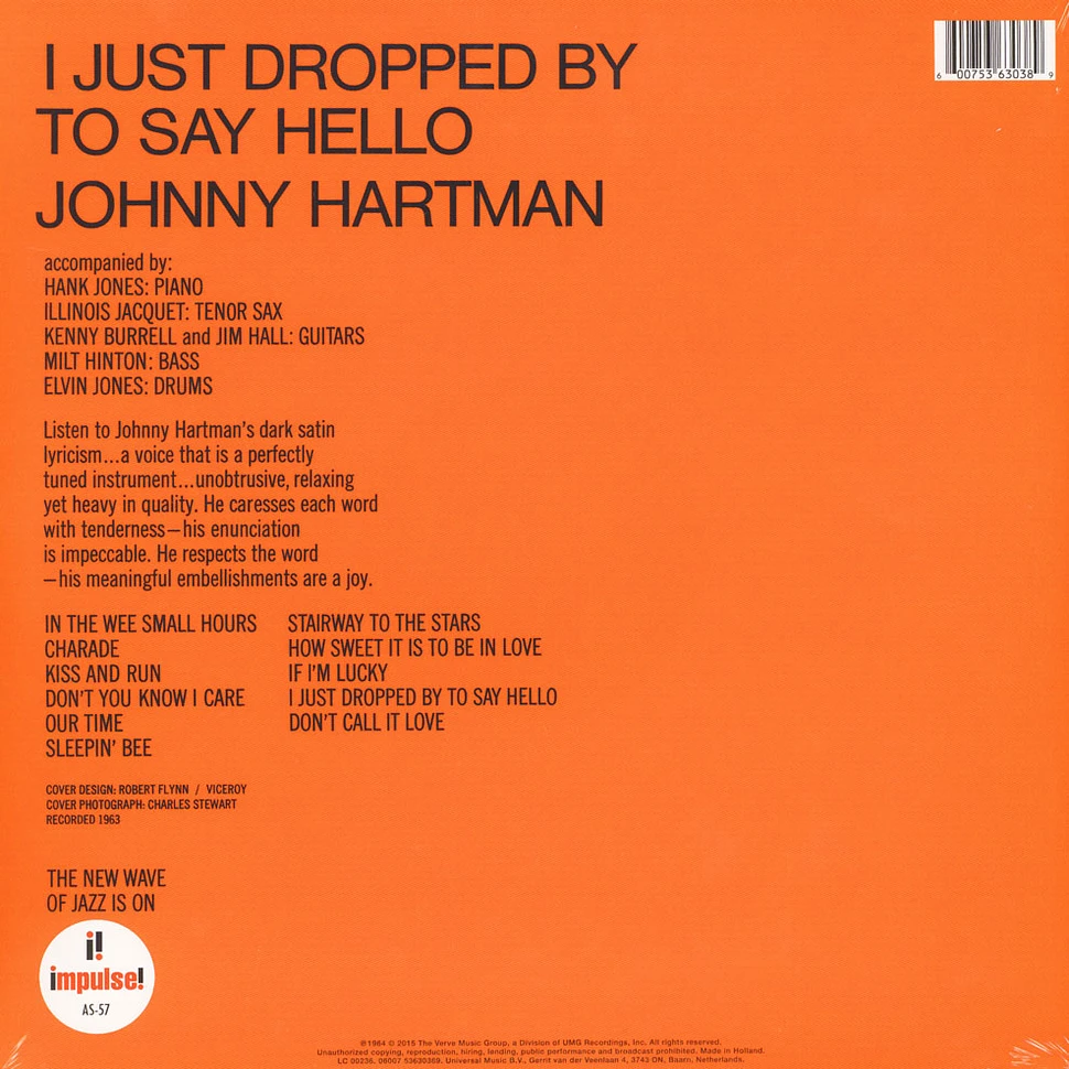 Johnny Hartman - I Just Dropped By To Say Hello