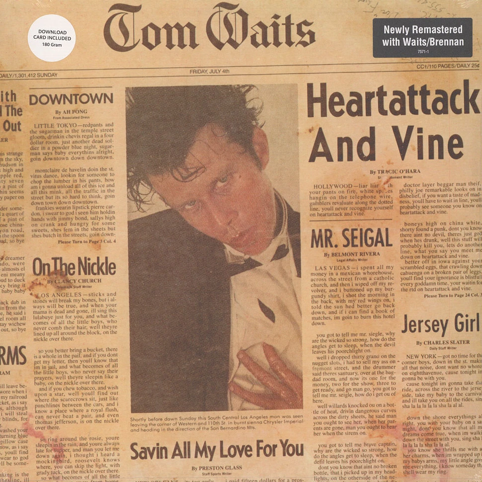 Tom Waits - Heartattack And Vine Remastered Black Vinyl Edition