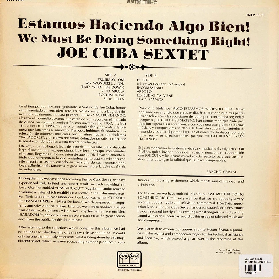 Joe Cuba Sextet - Estamos Haciendo Algo Bien! (We Must Be Doing Something Right!)