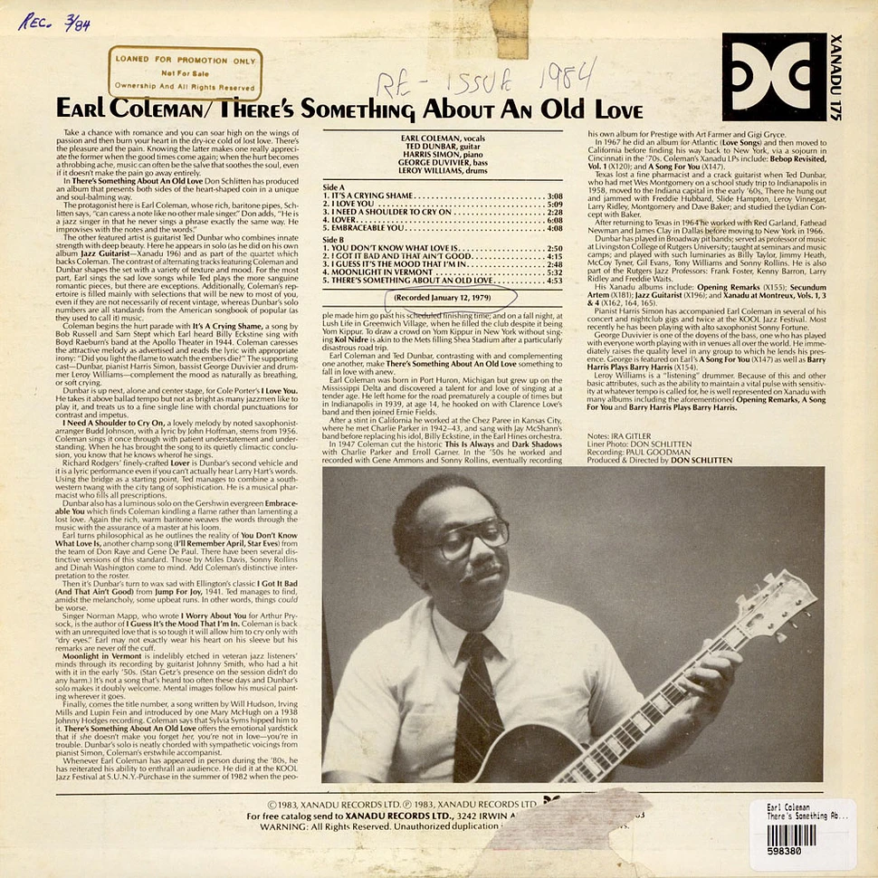 Earl Coleman - There's Something About An Old Love