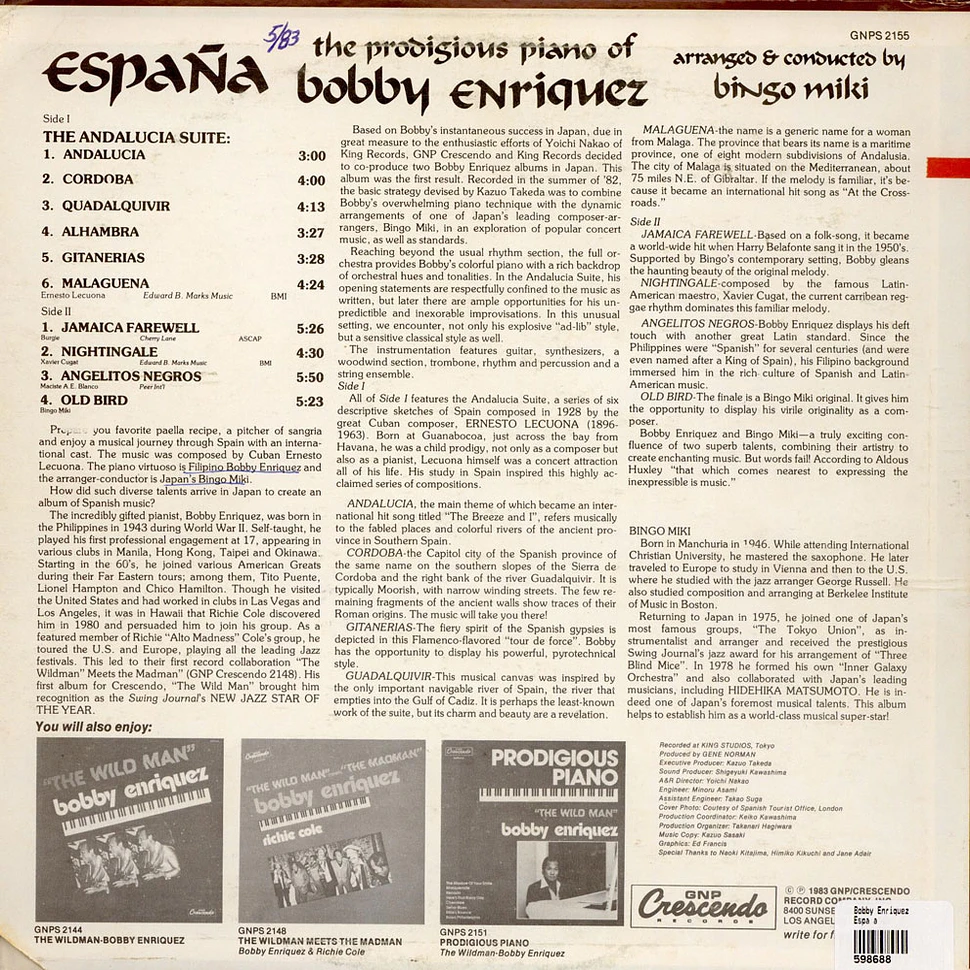 Bobby Enriquez - Bingo Miki & The Inner Galaxy Orchestra - España (The Prodigious Piano Of Bobby Enriquez)