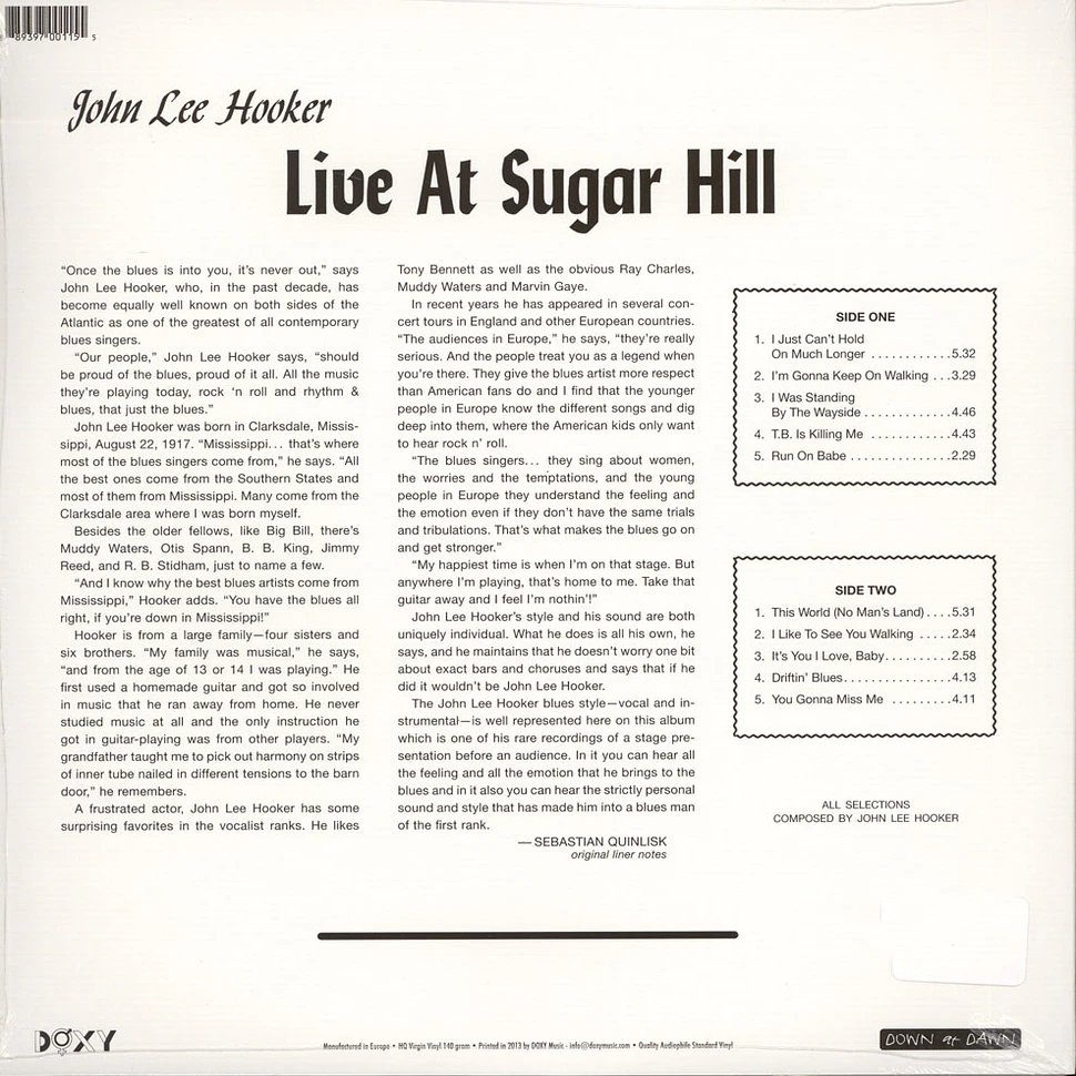 John Lee Hooker - Live At Sugarhill