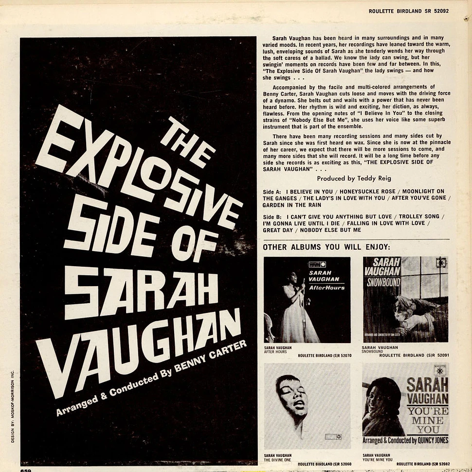 Sarah Vaughan - The Explosive Side Of Sarah Vaughan