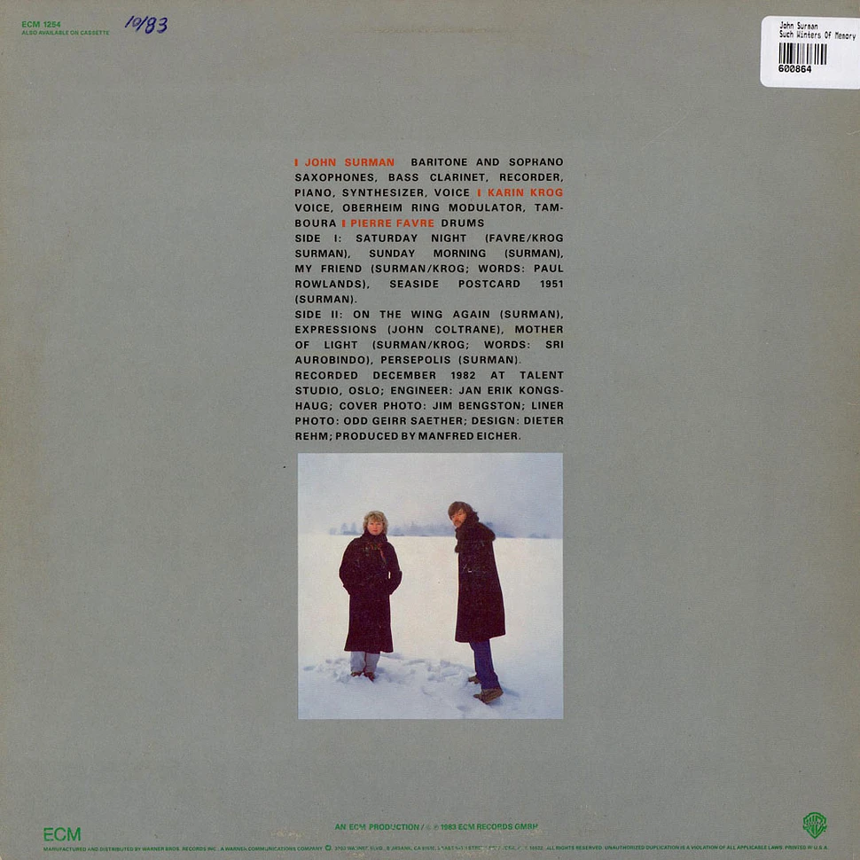 John Surman, Karin Krog, Pierre Favre - Such Winters Of Memory