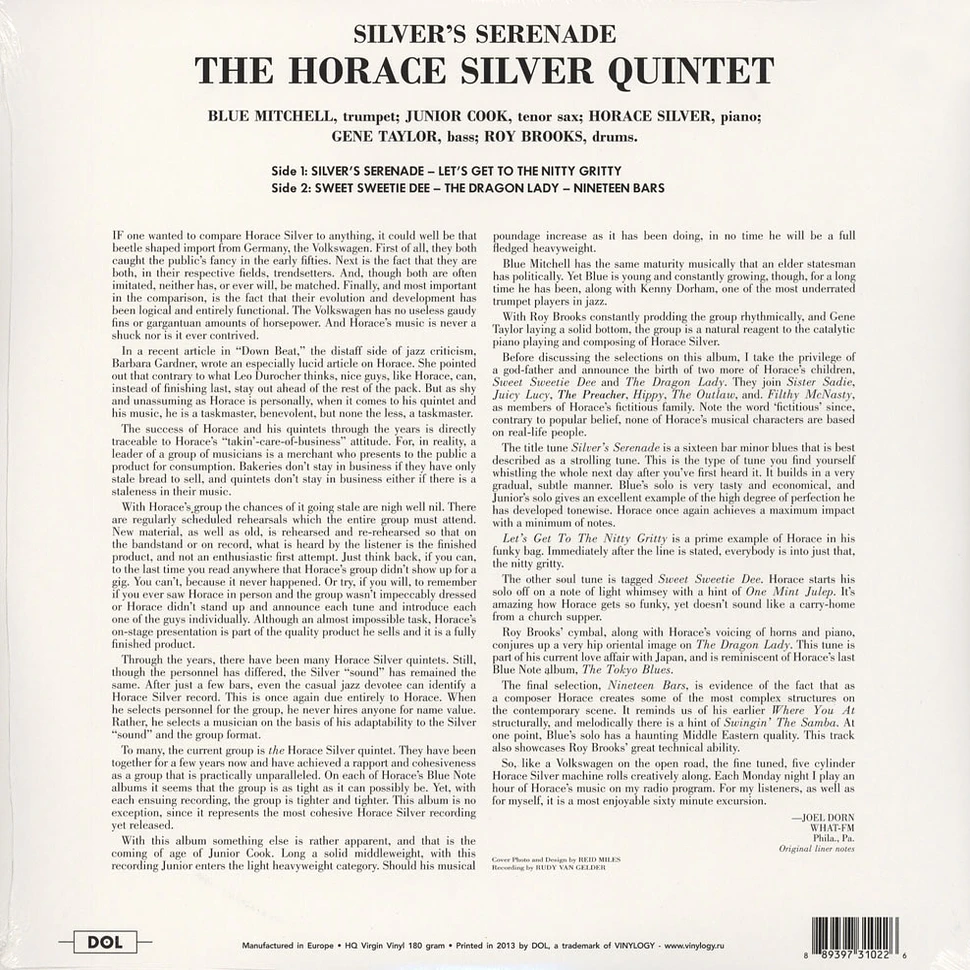 Horace Silver Quintet - Silver's Serenade Gatefold Sleeve Edition