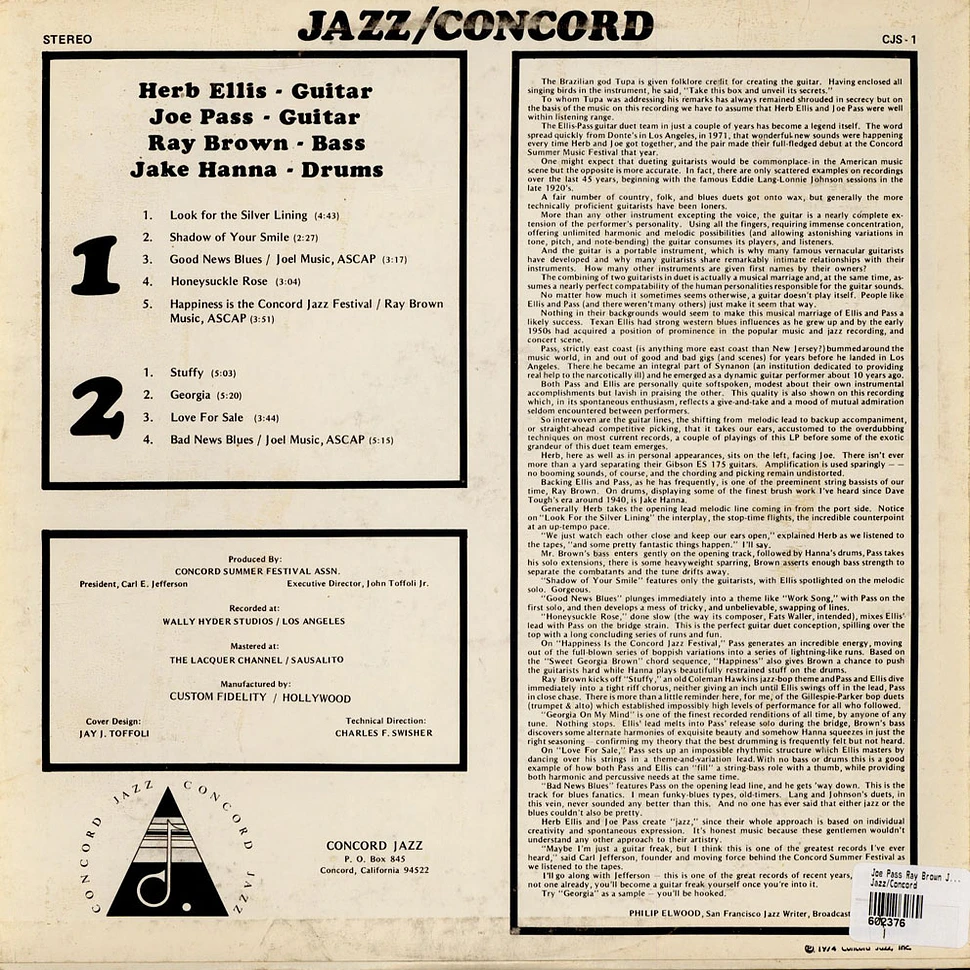 Joe Pass, Ray Brown, Jake Hanna, Herb Ellis - Jazz/Concord