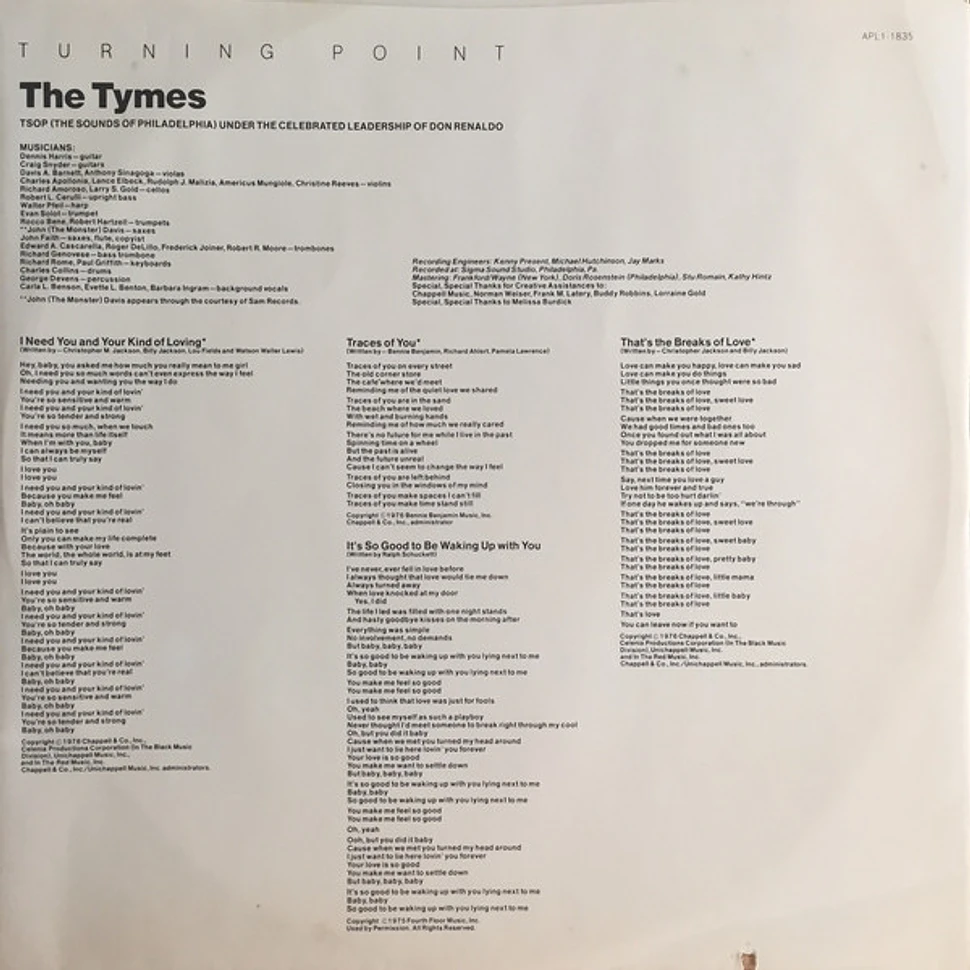 The Tymes - Turning Point